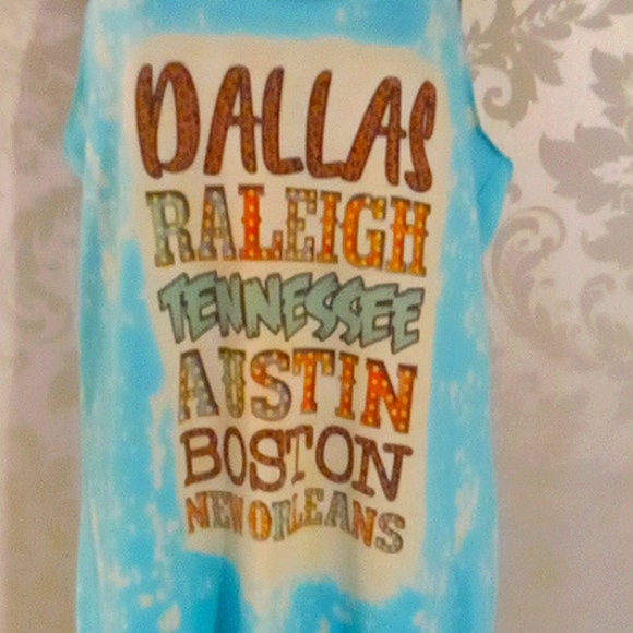 Next Level Apparel Light Blue Grapic  Tank Top - Picture 1 of 5